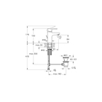 Flow Soft Compact Basin Mixer Pop-up, Matt Black  A4302636VUK