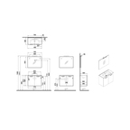 Mia Set 80 cm, with two doors washbasin unit, flat mirror with lighting, cordoba 69568