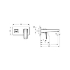 Root Square Ankastre Lavabo Bataryası Sıva Üstü Grubu, Fırçalı Nikel  A4273834