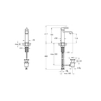 Suit Built-In Basin Mixer with pop-up, top handle Soft Copper A4281729
