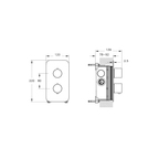 Aquaheat Thermostatic Built-in Shower Mixer 2 Functions, Soft Square  A47196VUK
