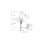 Flow Square Compact Basin Mixer Pop-up, Matt Black  A4293736VUK