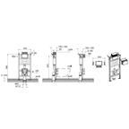 V-Fix Unterputzspülkasten-Modul 50 x 19 x 98 cm Blau/Grau VitrA V-Fix Unterputzspülkasten-Modul für Wand-WCs und Wand-Dusch-WCs Rahmenhöhe 98 cm V-Fix Unterputzspülkasten-Modul für Wand-WCs und Wand-Dusch-WCs, Rahmenhöhe 980 mm, pulverbeschichteter Montage-Stahlrahmen für Trockenbau, geeignet für die Montage in Hohlwandsysteme, Metall- oder Holzständerwände oder als Vorwandinstallation, boden- und wandfixiert, Federfüsse höhenverstellbar, für Wand-WCs mit Anschlussmaßen gemäß EN 33-2011, Spülkasten vormontiert und versiegelt, für Frontbetätigung, für 2-Mengen-Auslösung (3/6 l Funktion), Wasseranschluss G1/2“ oben, links und hinten, Geräuschklasse 1 (Füllventil), DVGW konform (Zertifizierung beantragt), Wand-Installationstiefe min. 130 mm, Belastbarkeit max. 500 kg, mit Markiersystem für Trockenbauwände, Lasermarken für horizontale und vertikale Ausrichtung, inklusive Leerrohr für Wasseranschluss von Dusch-WCs, inklusive Befestigungsset für Wandmontage (360° drehbar), inkl. Montagematerial 761-5823-01