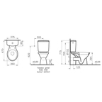 Normus Pack WC à poser avec bride Normus Pack WC S/H, 68 cm, abattant Thermoplastique Normus Pack WC à poser, 68 cm, sortie horizontale, abattant Thermoplastique sans fermeture douce, charnières en métal, réservoir de chasse d‘eau en céramique 3/6 litres 9780B003-0884