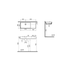 Archiplan Lavabo compact mural ou à poser 90 cm Lavabo mural, 90 cm, sans trou de robinet et trop-plein, gris pierre mat Lavabo compact mural (Sur plan/meuble/pieds en métal) 325010YP1TE non incl., crép. #6392 ou #A45148 (p.lav.s.tr.-plein) ou b. clic- clac #A45149 (p.lav.a.tr.-pl.) à comm.sép., sans trou de rob., a. trou de tr.-pl., gris pierre mat 7405B076-0016