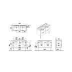Mia Washbasin Unit 120 cm, with four drawers leg, anthracite high gloss 66098
