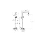 Base Square Shower System  With shower mixer, Chrome A47304EXP