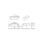 Integra Square Lavabo Dolabı 120 cm, bir çekmeceli altın meşe 80159
