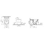 Zentrum Takım Klozet SmoothFlush, Duvara Tam Dayalı, 61 cm Beyaz 7783L003-0092