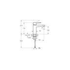 Root Square Lavabo Bataryası Yüksek, Fırçalı Nikel  A4273134