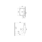 Equal Lavabo Dikdörtgen, 60x45 cm Temassız, Tek Armatür Delikli, Su Taşma Delikli, Sabunluk Delikli, Clean, Beyaz 7241B403-1514