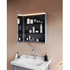 Prime Mirror Cabinet 60 cm, illuminated sensored, dimmable, brushed chrome, left 67001