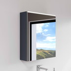 Core Mirror Cabinet 60 cm, illuminated matt dark blue, right 67594