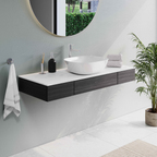 Origin Neolith Countertop Calacatta Silk Neolith, 120cm, centre washbasin position, one tap hole Origin countertops can be combined with wooden drawer units in patterned dark oak, elm and natural oak. Bathroom units can be easily  customised to different sized spaces, thanks to a choice of modules and dimensions 65739