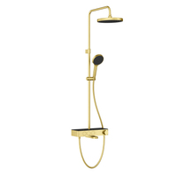 Core Round Duş Sistemi  Termostatik Banyo Bataryalı, Fırçalı Altın A4730925