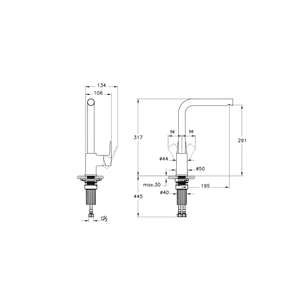 Flow Square Sink mixer  Matt black A4339636VUK