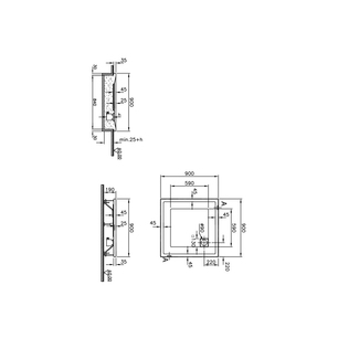 T90 Kare Flat Duş Teknesi 90x90 cm  58700002000