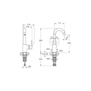 Flow Soft Basin Mixer Swivel Matt Black  A4316036VUK
