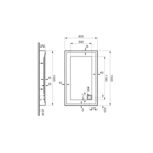 T90 Dikdörtgen Monoblok Duş Teknesi 150x90 cm  58660002000