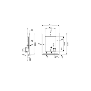 T80 Dikdörtgen Monoflat Duş Teknesi 100x80 cm  58210002000