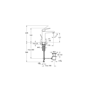 Minimax Square Basin Mixer Large With pop-up, Brushed Nickel A4372334EXP