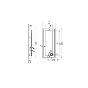 T75 Dikdörtgen Monoblok Duş Teknesi 180x75 cm  57240002000