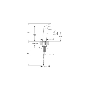 Flow Round Standard Basin Mixer Chrome  A42925VUK