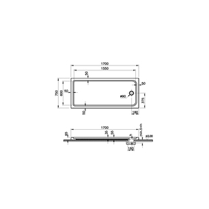 Optimum Neo Dikdörtgen Monoflat Gövde 170x75 cm  64440002000