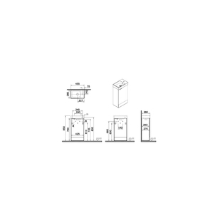S20 Square Floor-standing Washbasin Unit – 45cm Washbasin unit, single door, high gloss Anthracite finish. Right-hand opening. With washbasin. Without siphon. Size: W: 425 mm D: 268 mm H: 845 mm. VitrA S20 furniture range is designed for reliable performance and everyday functionality. It features soft-close mechanisms, full- extension drawers, and VitrA Hygiene glaze on all ceramic surfaces for lasting protection and ease of maintenance. 80022