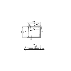 Optimum Neo Dikdörtgen Monoblok Gövde 100x80 cm  64140002000