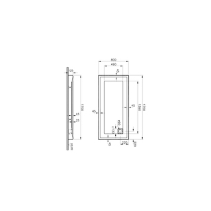T80 Dikdörtgen Monoblok Duş Teknesi 170x80 cm  56890002000