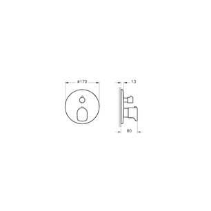 Root Round Ankastre Termostatik Duş Bataryası V-Box Sıva Üstü Grubu, Bakır  A4269526