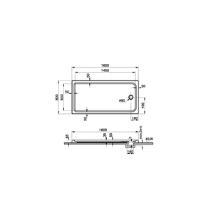 Optimum Neo Dikdörtgen Monoflat Gövde 160x80 cm  64400002000