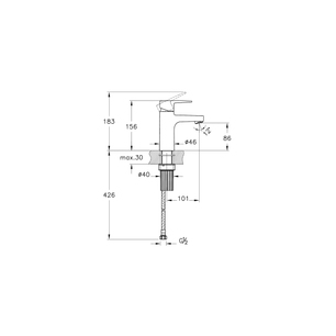 Flow Square Compact Basin Mixer Matt Black  A4304436VUK