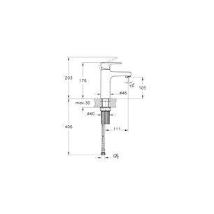Flow Square Standard Basin Mixer Matt Black  A4293836VUK