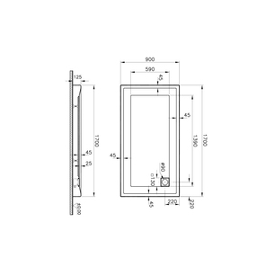 T90 Dikdörtgen Monoblok Duş Teknesi 170x90 cm  58680002000