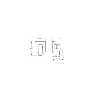 Root Square Ankastre Duş Bataryası Sıva Üstü Grubu, Krom  A42751