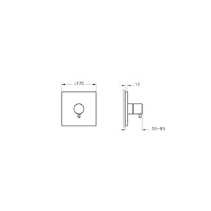 Root Square Yönlendirici V-Box Sıva Üstü Grubu, Krom  A42670