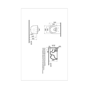 Liquid Wall-hung WC Rim-ex, hidden fixation, 54 cm without bidet function, Clean, white 7321B403H0075