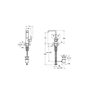 Suit Basin Mixer For bowls, with pop-up Soft Gold A4277974