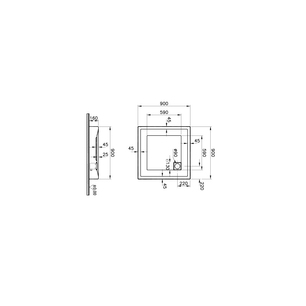 T90 Kare Monoblok Duş Teknesi 90x90 cm  58600002000