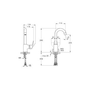 Flow Round Basin Mixer Swivel Chrome  A43152VUK