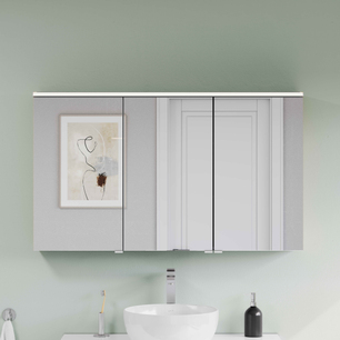Metropole Edge Aynalı Banyo Dolabı 120 cm, aydınlatmalı açık meşe 67148