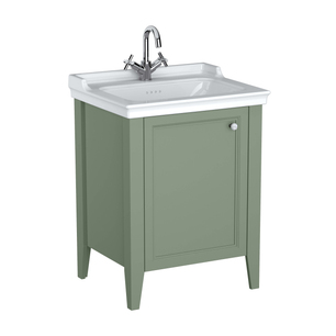 Valarte Neo Lavabo Dolabı 65 cm, bir kapaklı etajerli lavabolu, retro yeşil, sol 65803