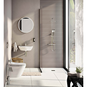 Integra Waschtisch 54,5 x 45 x 18,5 cm Weiß Hochglanz VitrA Integra Waschtisch 55 x 45 cm rund mit Hahnloch mit Überlauf Weiß Hochglanz mit Oberflächenveredelung VitrA Clean Integra Waschtisch, 55 cm, runde Form, mit Hahnloch, mit Überlaufloch, Material: Sanitärkeramik mit antibakterieller Glasur VitrA Hygiene, Farbe: Weiß Hochglanz mit Oberflächenveredelung VitrA Clean 7067B403-0001