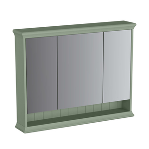 Valarte Neo LED-Spiegelschrank 98 x 17 x 76 cm Vintage Grün (Lack) VitrA Valarte LED-Spiegelschrank 98 cm 3 Türen Vintage Grün (Lack) Valarte LED-Spiegelschrank, Breite 98 cm, mit LED-Ambientebeleuchtung (12 Watt, 2700 K, IP 44, 271 Lumen, Energieeffiziensklasse G),  Raumschaltung, 3 Türen (Softclose), Glaseinlegeböden, 1 beleuchtete offene Ablage (unterhalb der Spiegeltüren), Wandmontage, Material: MDF lackiert, Farbe: Vintage Grün 65833
