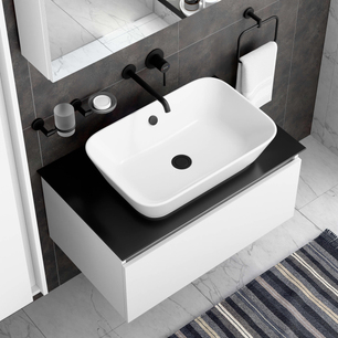 Minimax Round Built-in Basin Mixer Large Matt Black A4354936EXP
