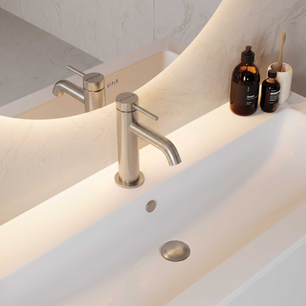 Minimax Round – Standard Basin Mixer Finish: Brushed nickel The updated VitrA Minimax tap range delivers a steady 5 L/min flow rate for efficient water use and smooth, ergonomic control. Designed for tool-free installation in just 15 seconds, each tap combines easy fitting with proven VitrA quality, long-term durability, and a 5-year warranty. A4353234VUK