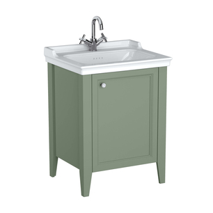 Valarte Neo Lavabo Dolabı 65 cm, bir kapaklı etajerli lavabolu, retro yeşil, sağ 65804
