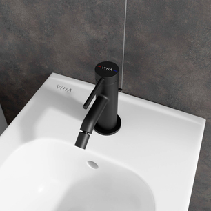 Minimax Round Bidet Mixer  With pop-up, Matt Black A4353636EXP